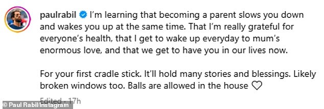 In a heartfelt post, the American sports star reflected on the profound transformation that comes with becoming a parent