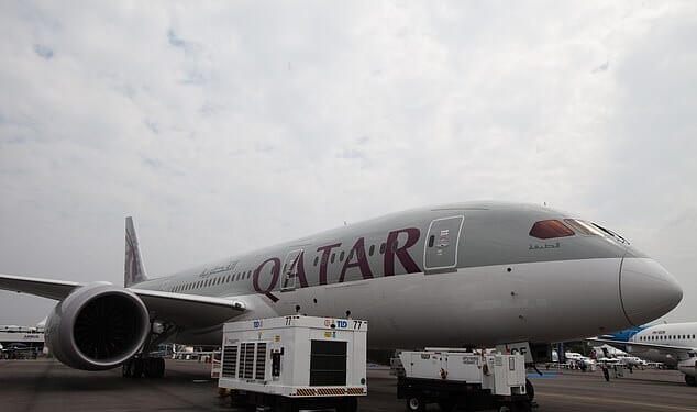 A vegetarian plane passenger choked to death after he was allegedly told to 'eat around' meat wrongly served to him as his in-flight meal. Cardiologist Asoka Jayaweera, 85, had been flying Qatar Airways from Los Angeles to Sri Lanka when he was denied the vegetarian meal he had ordered, it is claimed. (stock image)