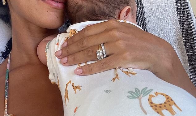 Vick Hope looked every inch the doting mum as she cradled her newborn son Micah as she shared a series of sweet Instagram snaps on Sunday