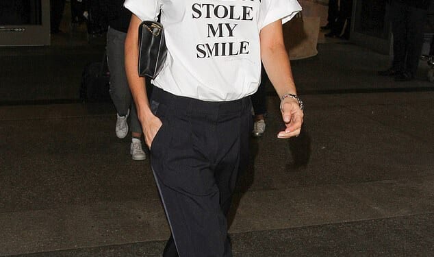 Over the years Victoria Beckham has became synonymous for her steely pout, always failing to crack a smile at public events and even poking fun at her lack of grinning (pictured in 2017)