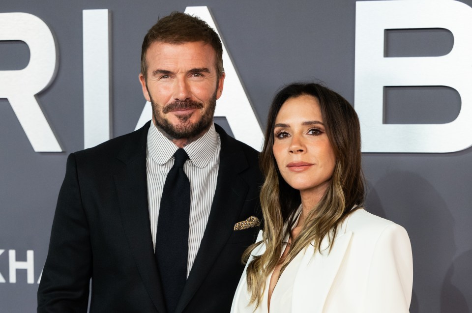 Victoria Beckham and David Beckham attend the "Victoria Beckham" World Premiere.
