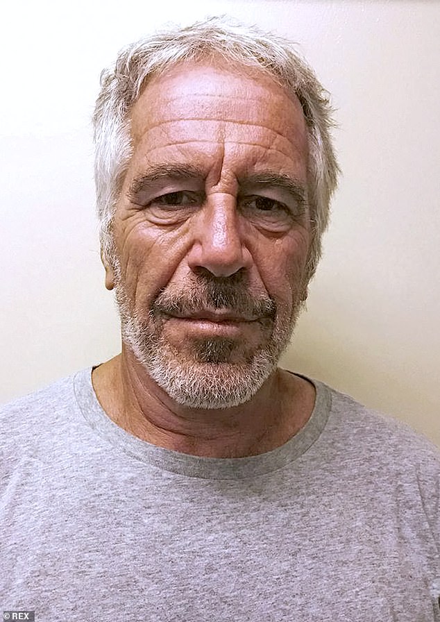Jeffrey Epstein pictured in a police mugshot from 2017, two years before he died in his prison cell while awaiting trial on sex trafficking charges