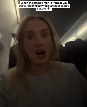 Rachael Wilde (pictured) and her co-workers were on a flight when they caught a married man sitting in the row ahead, cheating in plain sight with another passenger