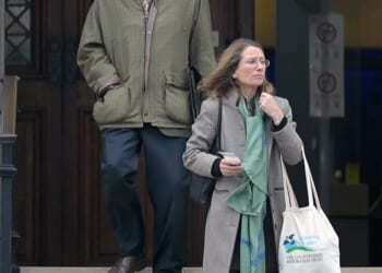 Nicholas Prest, 71, and Anthea Prest, 70, have walked free after Paul Marsden, 47, died at Pilstone House in Llandogo, Monmouthshire, on April 24, 2020. Pictured: The couple outside court in December last year