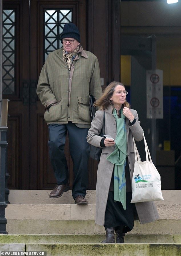 Nicholas Prest, 71, and Anthea Prest, 70, have walked free after Paul Marsden, 47, died at Pilstone House in Llandogo, Monmouthshire, on April 24, 2020. Pictured: The couple outside court in December last year