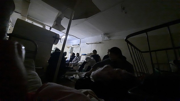 Pictured: Pregnant Ukrainian women and mothers with their newborn babies hiding in the basement of a maternity hospital as bombings continue overhead