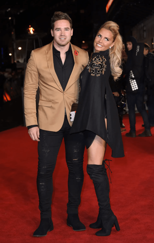 Katie Price and Kieran Hayler on a red carpet.