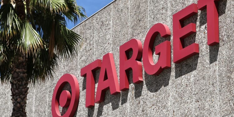 The Target logo is displayed at a Target store in Pasadena, California, on Aug. 20.