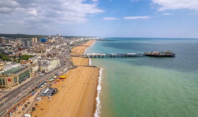 The alleged rape took place on Brighton beach (pictured) in the early hours of Saturday October 4, a Sussex Police spokesman said