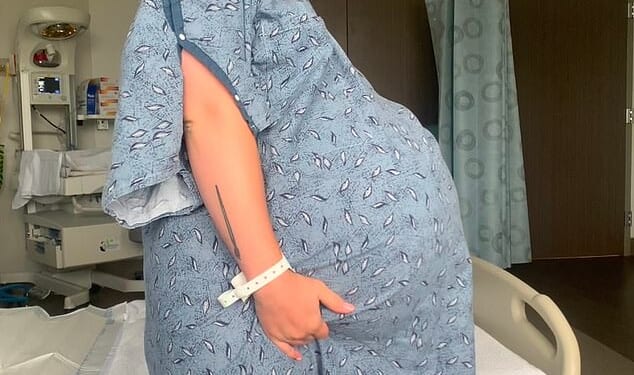 Shelby Martin, 30, welcomed her 13-pound son Cassian in late July