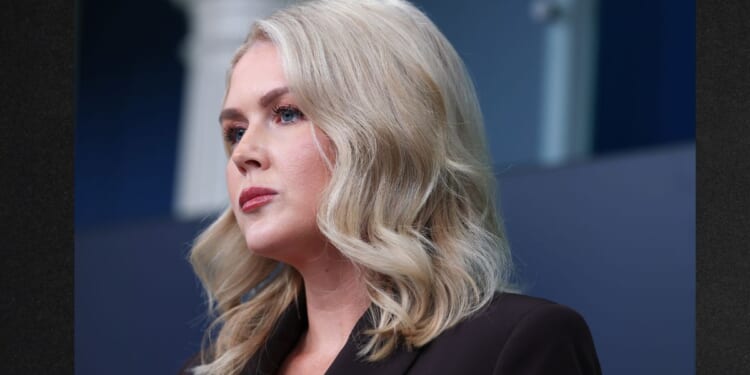 White House press secretary Karoline Leavitt answers questions from reporters during an Oct. 6 press briefing at the White House in Washington, D.C.