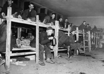 German prosecutors are investigating a 100-year-old man on suspicion he served as a prison guard at a Nazi camp in Hemer, Germany. Pictured: The interior of the 'hospital' room at the Nazi prisoner of war camp near Hemer, Germany