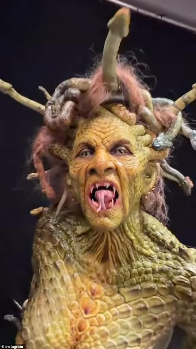 Now their creation has been unveiled, as Heidi attended her 24th star-studded Halloween bash dressed as none other than Medusa