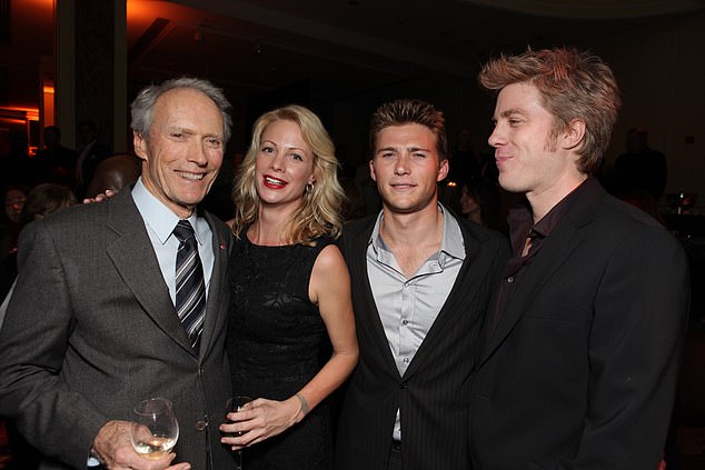 His actor son Scott recently gave an update on his father saying he was 'doing good' adding that, 'he's a survivor, a trouper' (pictured with Alison, Scott and Kyle in 2009)