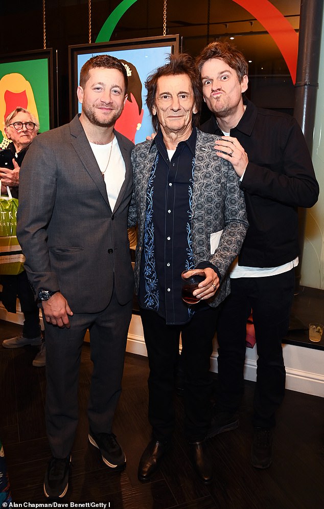 He is father to twins Gracie Jane and Alice Rose, 9, son Jesse, 48, Jamie, 51, Tyrone, 42, and daughter Leah, 47 (pictured with Tyrone and Jesse in 2023)