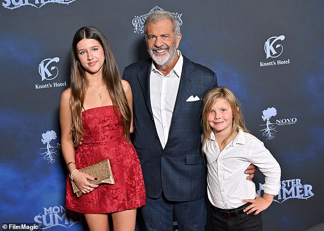 Australian actor Mel Gibson, 69, shares nine children with three different partners.