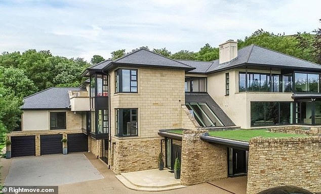 The seven bedroom, six bathroom mansion at Saddleworth in the rugged countryside outside Oldham, Greater Manchester, went on the market in September 2020 for £3.85m