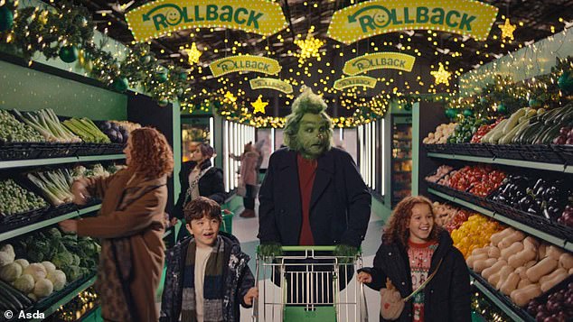 The 90 second clip, which will be broadcast during ITV 's 1% Club tonight, opens with the Grinch shopping with his human family at a Christmas market