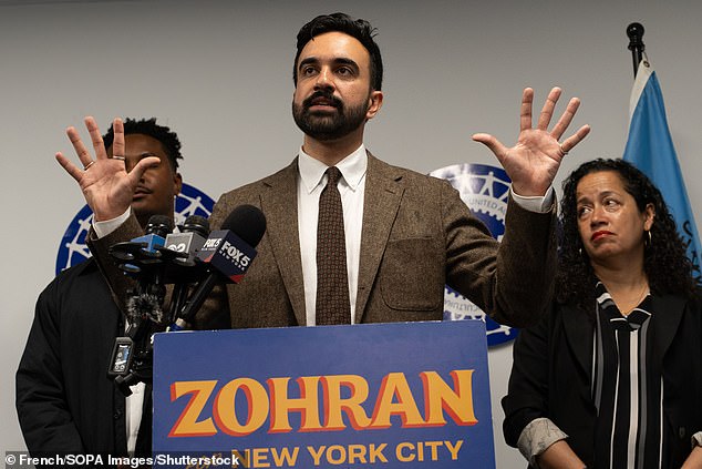 Moderate Democrats fear his victory would lead to a takeover of the rudderless party by the hard Left, destroying any hope of vanquishing Donald Trump and his MAGA cohorts. Pictured: Mamdani at a press conference in June
