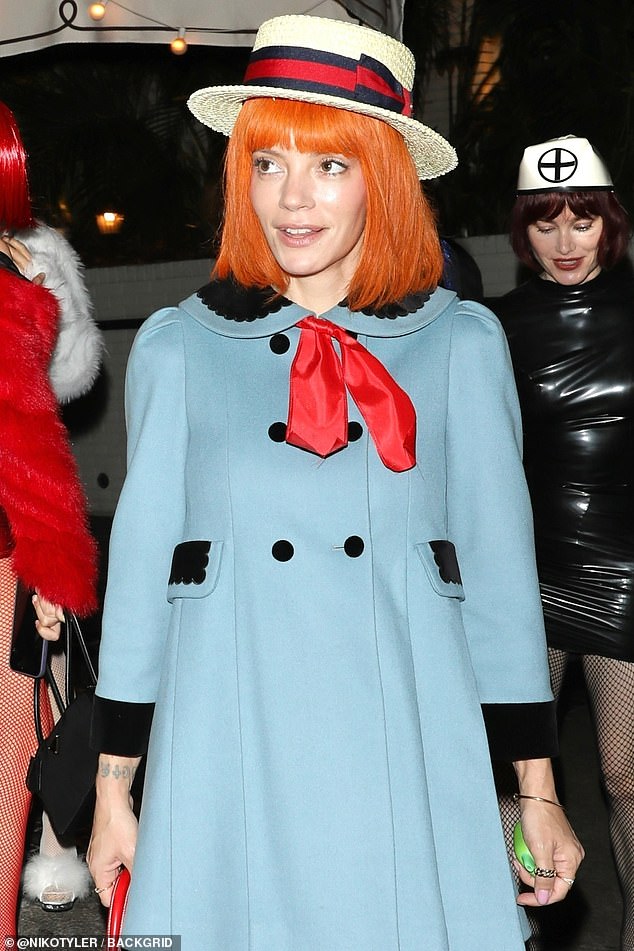 Celebrating Halloween at Chateau Marmont in Los Angeles , the singer, 40, channeled the titular character from the classic series by Ludwig Bemelmans