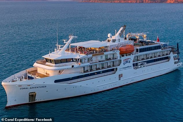 The tourist was reported missing after she failed to return to the Coral Adventurer cruise ship (vessel pictured)