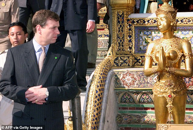 Andrew Mountbatten-Windsor (pictured in Thailand in 1999) has 'no moral boundaries', Lownie has claimed