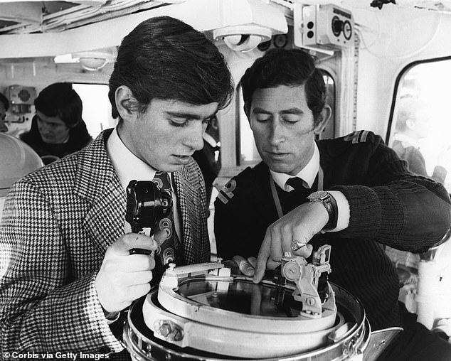 Pictured: A young King Charles pictured with his brother Andrew