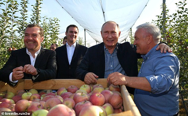 Vladimir Putin, Dmitry Patrushev - second from the left - on 2018 trip to the south of Russia