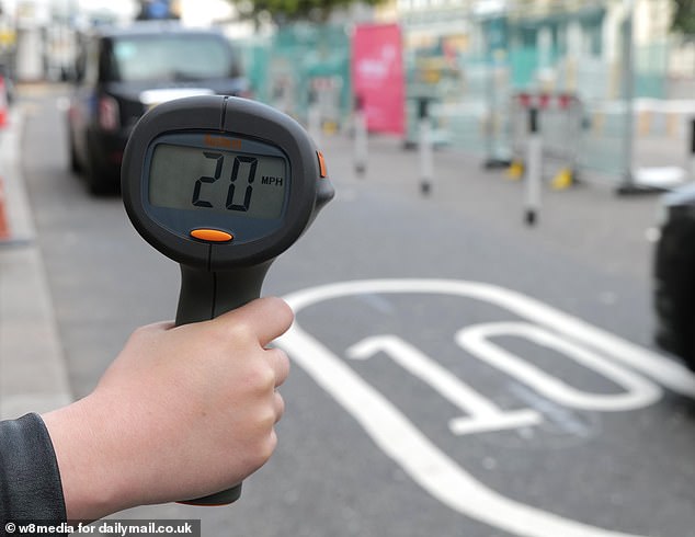 Black cabs passed the Mail's reporter at 20mph, double the speed limit imposed by Islington Council
