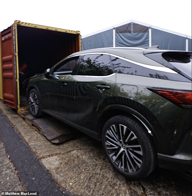 The search involved cutting open to uncover five stolen cars - including Lexus models - at the port of Felixstowe in Suffolk