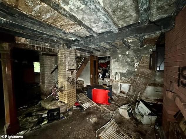 Pictures taken from inside the property are similarly perplexing with rubbish strewn everywhere, graffiti lining the walls and signs of what appear to be fire damage in some rooms