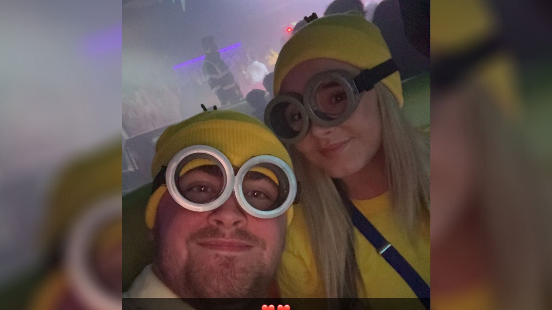 Darts star Luke Littler and girlfriend Faith Millar cosy up together while dressed as Minions to celebrate Halloween