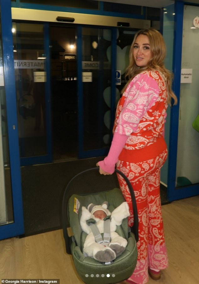 Georgia also shared snaps from the birth as she and boyfriend Jack Spacey held their baby daughter for the very first time