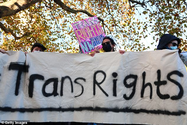 Fiona McAnena Sex Matters campaign director said: 'That's why we're here. We're saying to stop waiting. It's the law.'