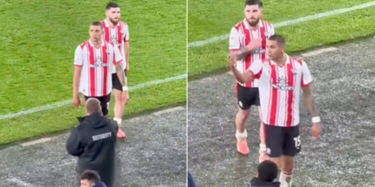 Moment furious Southampton star Nathan Wood appears to tell own fans to 'f*** off' while he is booed off pitch