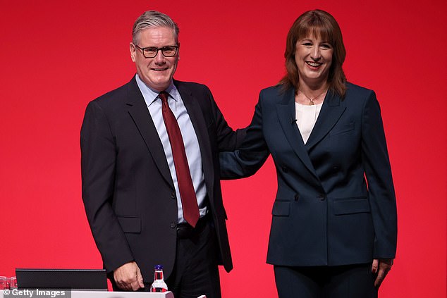 Louise Haigh, who had to quit as Transport Secretary last year over a previous fraud conviction, contrasted her treatment with how Reeves had been let off with an apology by renting out her family home without a licence. Pictured: Prime Minister Keir Starmer greets Chancellor of the Exchequer Rachel Reeves after her speech on stage during day two of the Labour Party conference at ACC Liverpool on September 29, 2025 in Liverpool