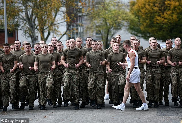 Recruits undergo physical training at the Commando Training Centre Royal Marines on November in Lympstone