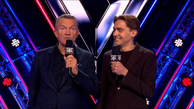 Bradley is one of the biggest names in TV, hosting iconic quiz show The Chase as well as the reboot of BBC's Gladiators with his son Barney (pictured)