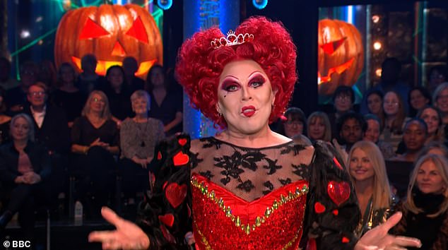 Dressed as the Queen of Hearts, La Voix told viewers: 'So far this series, our next star has been a boxer, a bird lady, and Cher, quite the variety'