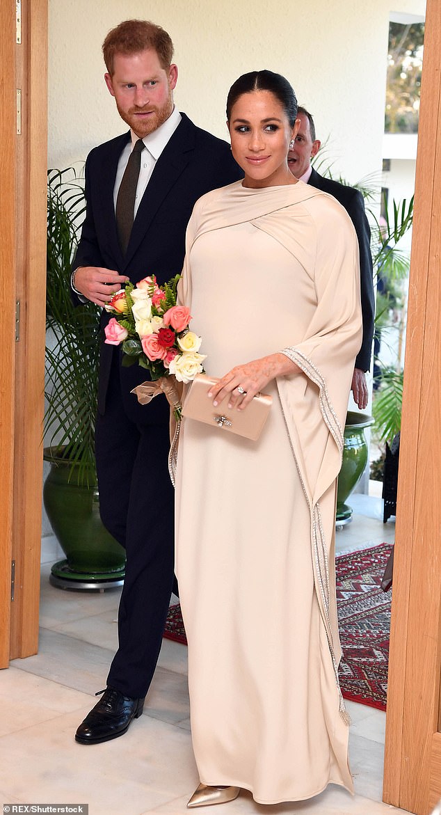 Meghan's £60,000 Dior dress she wore during a visit to Morocco left the Queen less than impressed
