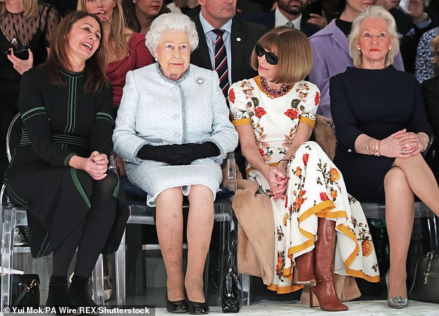 Angela Kelly, far right, paid her final respects to the Queen shortly after her death  - but was she was so emotional she needed escorting out of the chamber