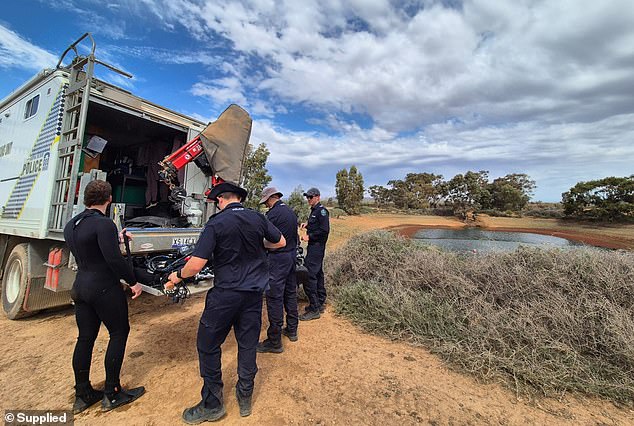 Police drained the dam on Friday but no trace of the four-year-old was found (pictured)