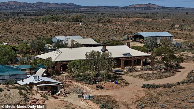 Gus was last seen playing in a mound of dirt near his grandparents' homestead (pictured) on a sheep station 40km south of Yunta, in eastern South Australia, at about 5pm