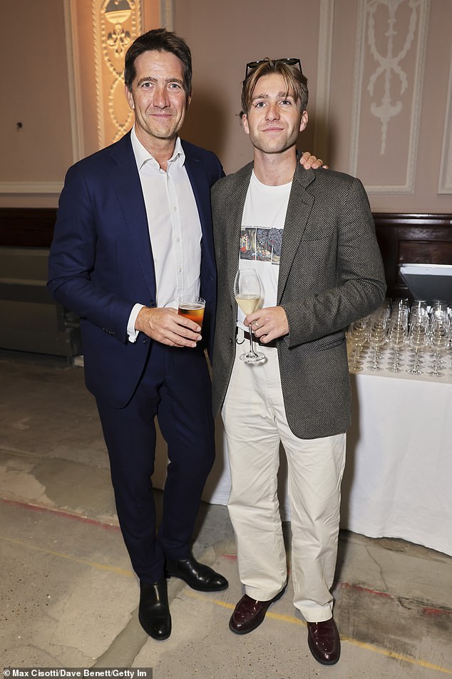 She and Kris later became parents with the arrival of son Jake, 22, in 2003, before welcoming daughter Matilda, 19, in 2006 and son Arthur, 14, in 2011 (seen with Jake earlier this month)