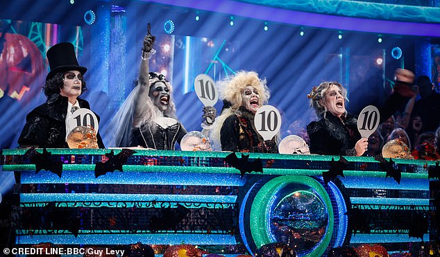 Pictured: Craig Revel Horwood, Motsi Mabuse, Shirley Ballas and Anton Du Beke last night