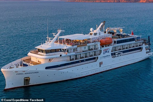 Maritime safety officials will meet the 112-passenger Coral Adventurer (pictured) when it docks in Darwin on Sunday
