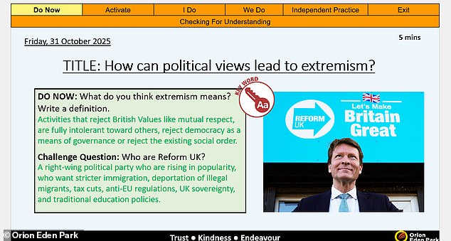 Mr Tice has written to Simon Garrill, the Chief Executive Officer of Orion Education, to warn that if he does not receive ¿an adequate explanation and satisfactory apology¿ he will refer the matter to the Charity Commission, whose rules apply to academy trusts