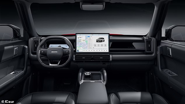 The interior here, slightly different to the version we tested, still has the same 15.4-inch screen and comfort meets utilitarian