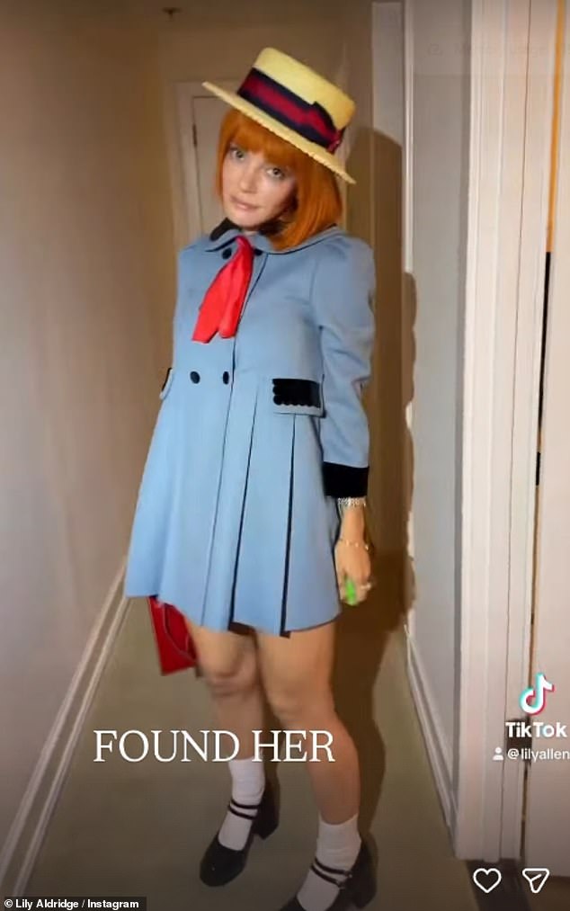 Lily poked fun at her ex-husband David 's 'mistress' on Friday when she dressed up as children's book character, Madeline