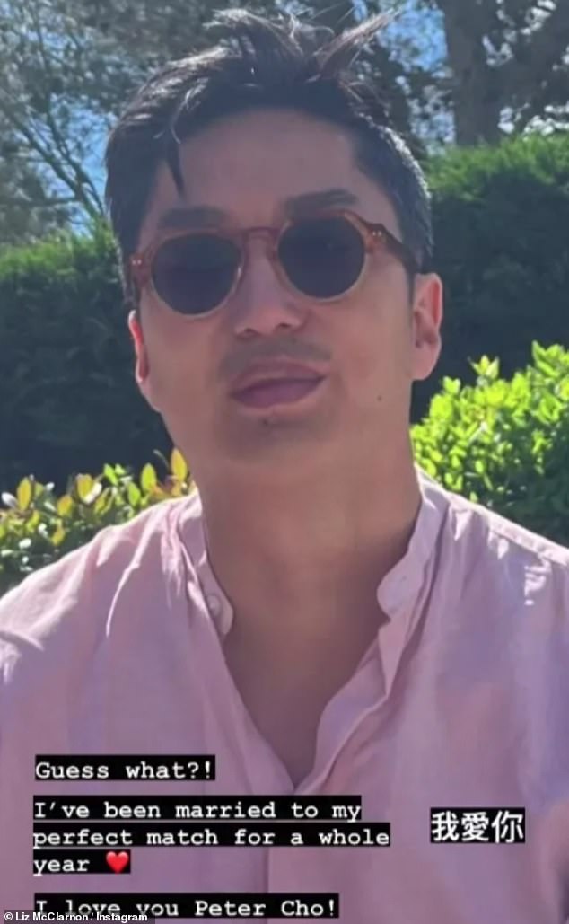 The fiercely private singer took to her Stories with two snaps of her handsome hubby, after his face was previously masked by confetti in the photo from their big day